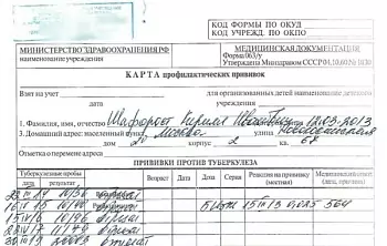 Купите карту профилактических прививок (справку 063 у) в Москве.