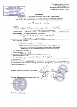 Купите справку 001 ГС/у для госслужбы в Москве.
